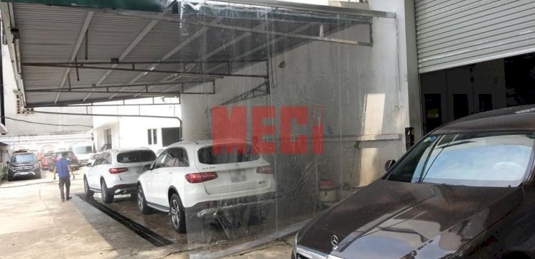Rèm nhựa pvc ngăn nước tại khu vực rửa xe, phòng sơn hóa chất - 2