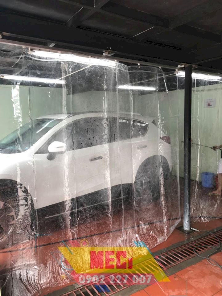 Rèm nhựa pvc ngăn nước tại khu vực rửa xe, phòng sơn hóa chất - 4